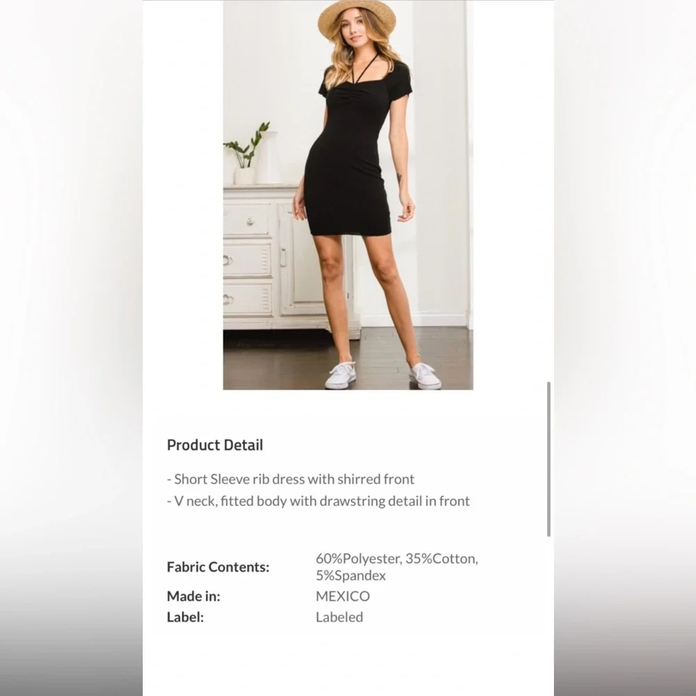 This black dress is flatteringđź‘—ribbed great quality made by special boutique - Picture 2 of 11